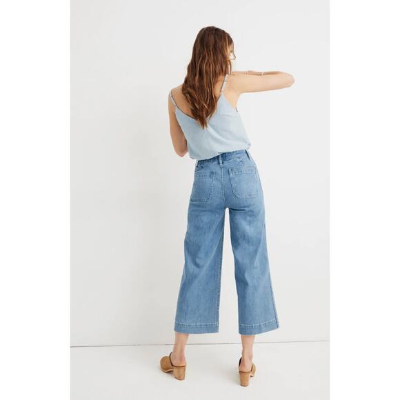 Madewell Emmett Wide-Leg Crop Jeans in Langston Wash - Size 31 - Style # K9147 - Picture 6 of 12